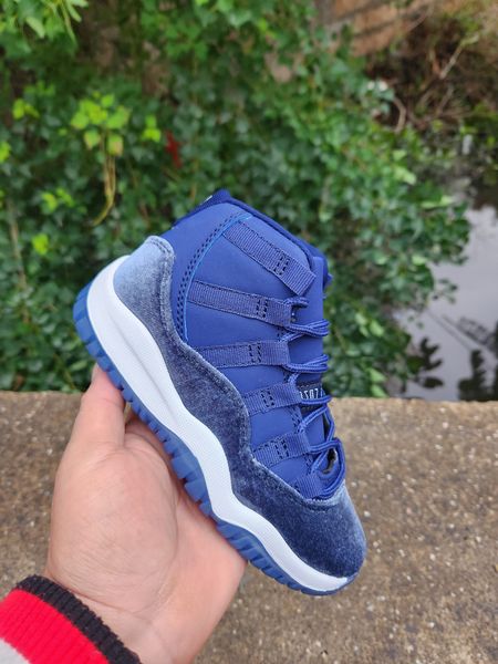 

children shoes gym red xi 11 big kids basketball trainer bred space jam toddler sneaker midnight navy velvet cherry red infant 11s trainers, Black