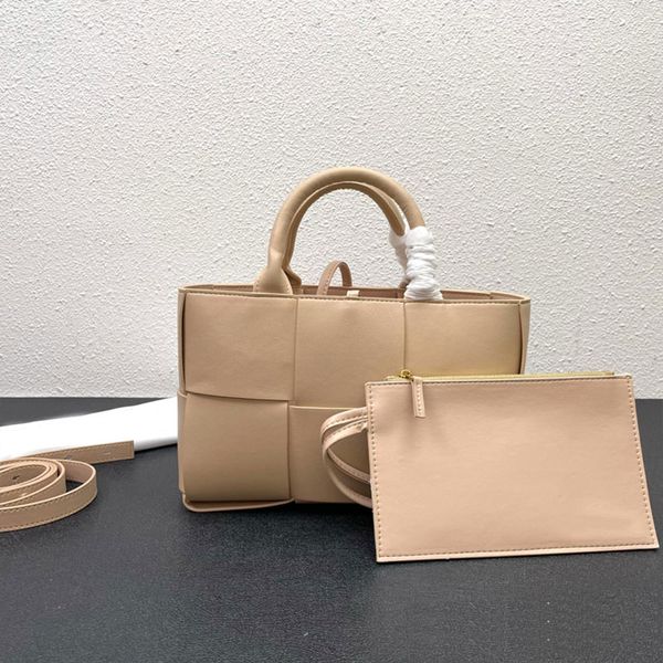 

weave acro tote bag women commuter handbag purse removable zipper pouch genuine leather crossbody shoulder bags plain style fashion letter d