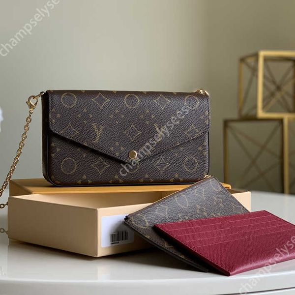 

designers bags cross body handbag shoulder bagg totes women luxury 3-piece set chain classic flower brown with original dust bag hobo purses
