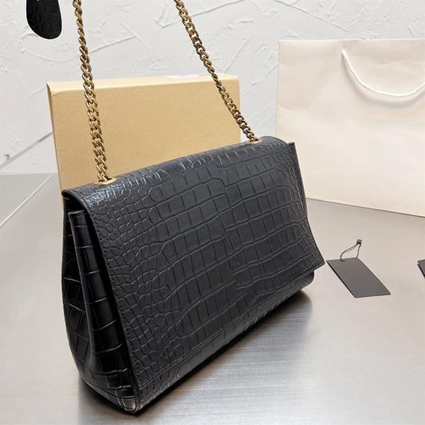 

21 22ss it bags flap calfskin genuine leather alligator smooth caviar large capacity famous designer aged gold hardware chain cros264x