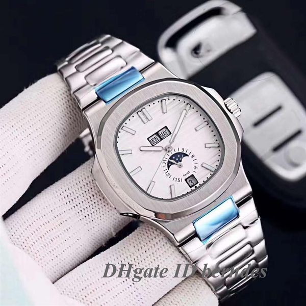 

pf men's stainless steel mechanical wrist watch multi-functional calendar 5726 watch series super luminous business fashion h251m, Slivery;brown