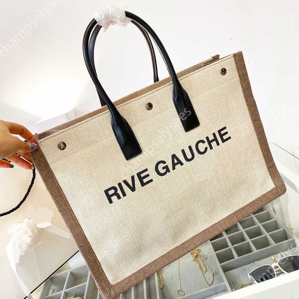 

trend luxurys designers totes bags for womens rive gauche tote shopping handbags purse ladies casual tote canvas shoulder bag32