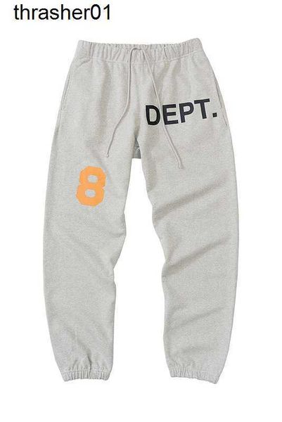 

men's pants designer fashion brand alphanumeric 8 printed elastic terry loose sport pants, Black