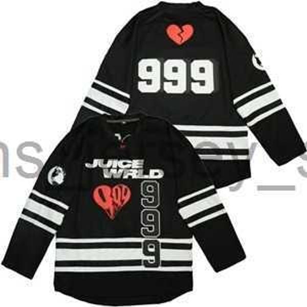 

movie version juice wrld 999 hockey jersey stitched jersey, Black;red