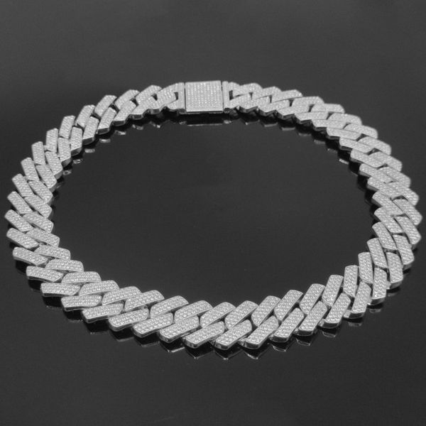 

cuban link chain jewelry designer necklace womens for women mens chains custom pendants 20mm hip hop large clamshell box buckle 20mm three r, Silver