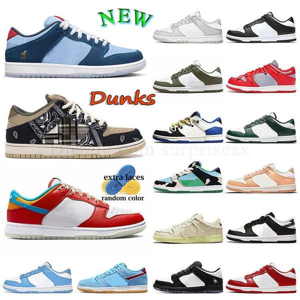 

casual lows dunks basketball shoes 2023 mens womens eur 36-48 fruity pebbles fragment why so sad medium olive mummy chunky dunky black white