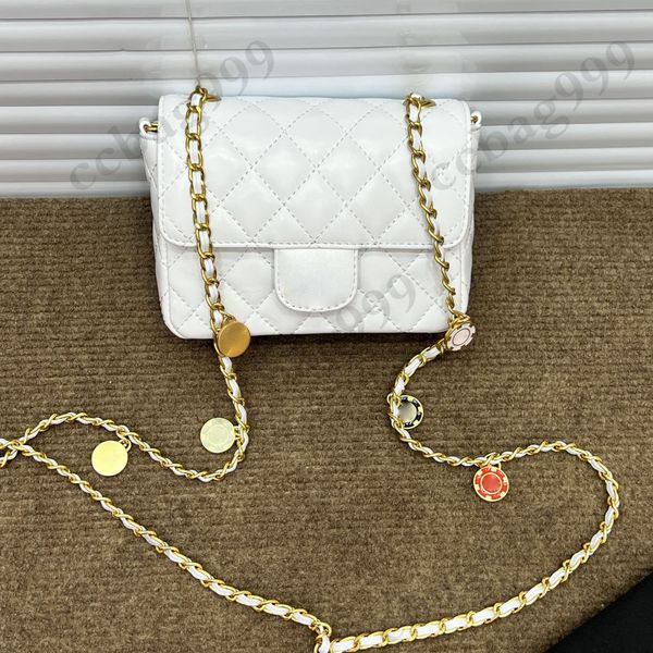 

23c color coins chain flap quilted bags classic diamond mini square purses gold hardware crossbody shoulders wallets designer womens luxurie