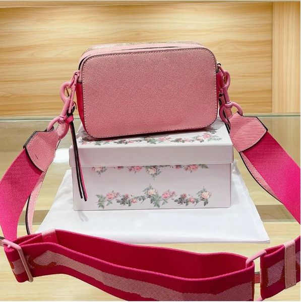 

designers messenger bag for women crossbody camera bag leather double zip color matching casual wide strap shoulder bags