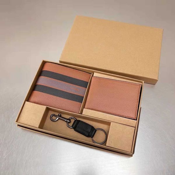 

luxury brand designer wallets card bag 2023 new men's and women's universal fashion texture multifunctional 3-in-1 gift box packag, Red;black