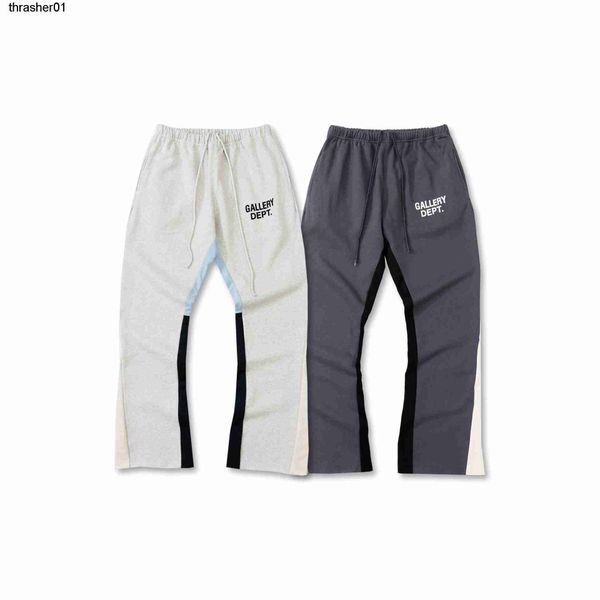 

men's pants designer galery dept flare panel fleece fashon brand sport pants, Black