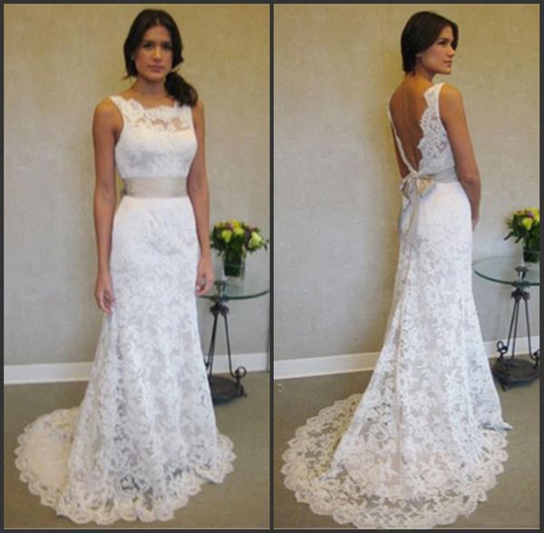 

sheath wedding dress high neck mermaid lace plus size wedding dresses with sash vestidos de festa curto e elegante para casamento, White