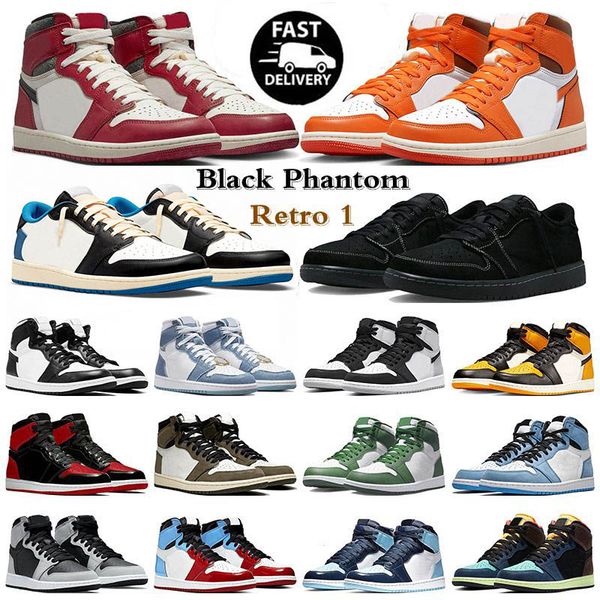 

1 retroes low og travis scotts basketball shoes men women 1s black phantom chicago lost and found reverse mocha patent bred starfish denim