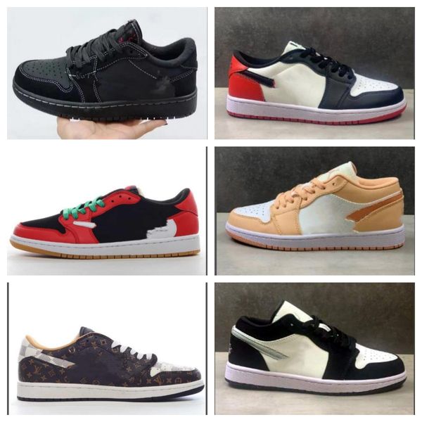 

shoes low 1s 1 og voodoo black phantom men women laser blue orange cyber midnight navy emerald toe royal sneakers sports size 36-46