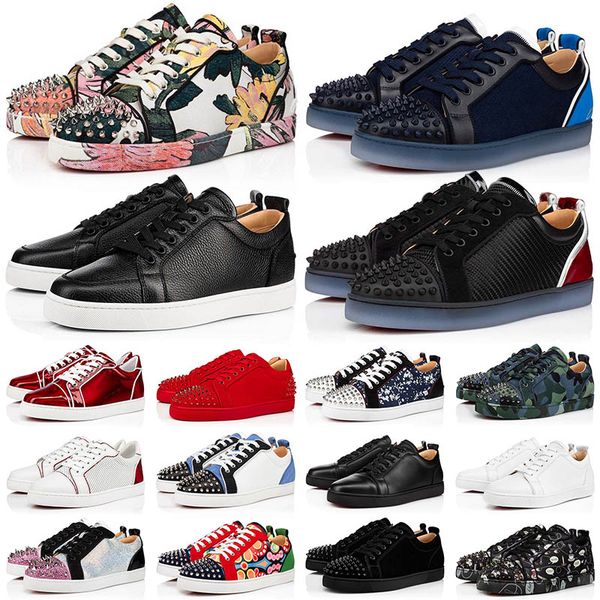 

5a quality dress shoes low cut platform sneakers men's women's luxurys designers vintage loafers fashion spikes party casual train, Black