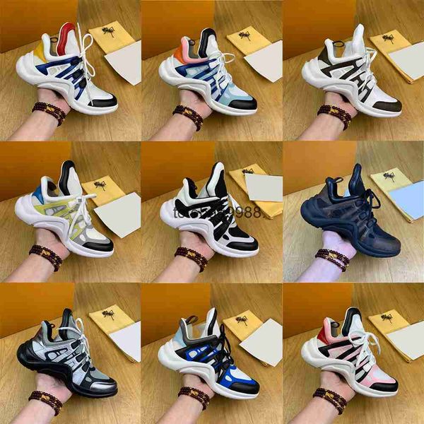 

2022 paris fashion casual dad shoes archlight genuine leather sneakers arched sole mesh black breathable bow designer platform shoe stylis