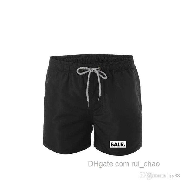

20ss balr designer badeshorts men's shorts quick-drying and comfortable beachwear summer elasticated waist tie high-end letter printing, Black