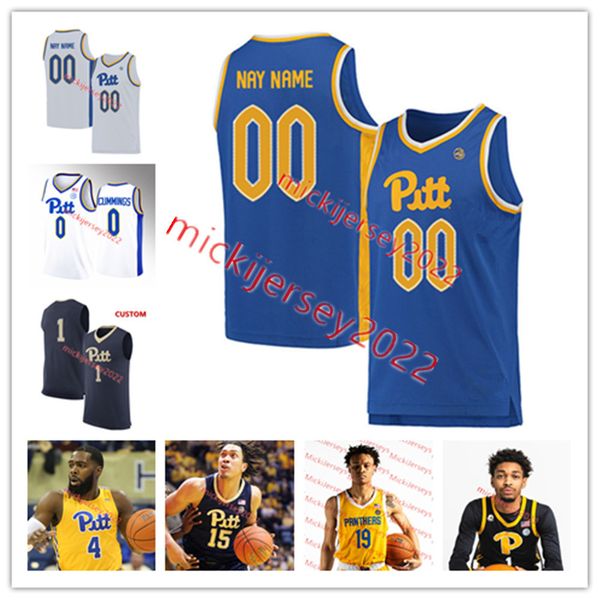 

panthers pittsburgh custom basketball stitched jersey 4 gerald drumgoole 13 aidan fisch 12 abdoul karim coulibaly mens youth pitt jerseys, Black