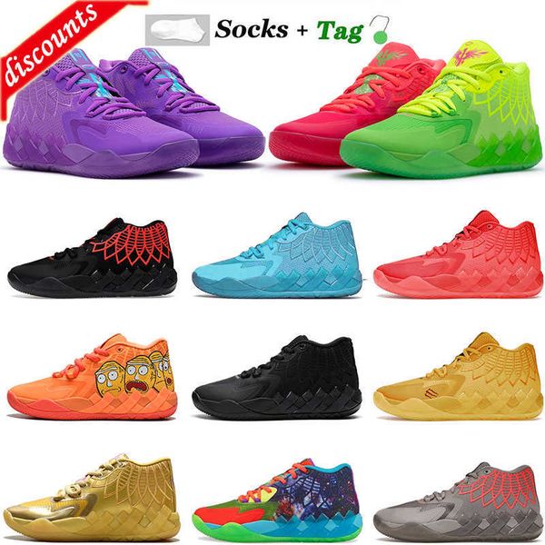 

shoes basketball lamelo ball mb.01 mens queen city rock ridge red galaxy white silver rick and morty pumps platform sneakers sports trainers, Black