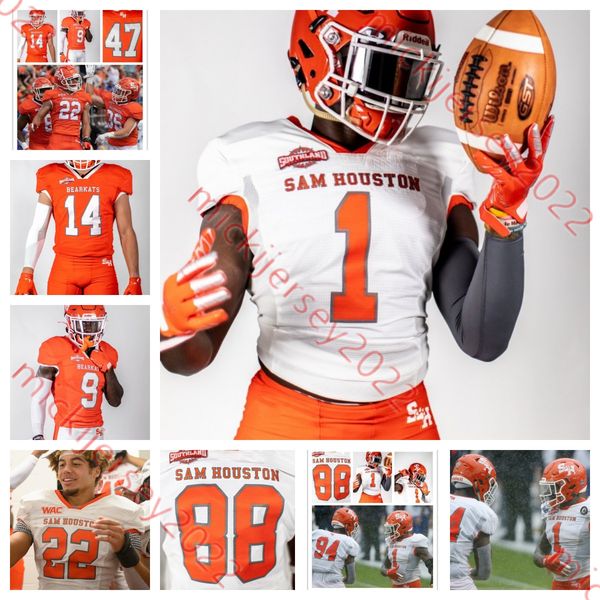 

custom college sam houston mens state bearkats football 14 davion davis 92 p. j. hall 49 derick roberson 22 zyon mccollum josh mccown simeon, Black