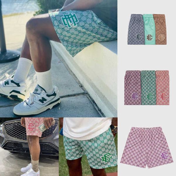 

men's ee luxury fashion shorts eric emanuel basic new york city skyline men women jog casual pant loose fitness muscular sports pants m, White;black
