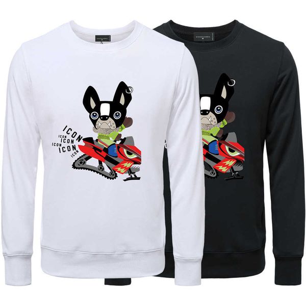 

hoodie men d2 hoody 22fw fashion square designer casual leisure print trendy brand spring men's cotton sweater tide round neck lo b32b, Black