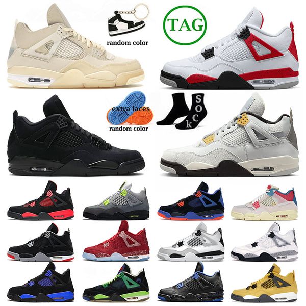 

mens womens jumpman 4 original basketball shoes red cement 4s iv pn dust infrared cactus jack bred military black neon analyzes sneakers