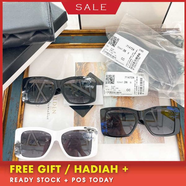 

luxury designer sunglasses ch family ins net red same small fragrant sunglass women's large square letter lens 71472, White;black