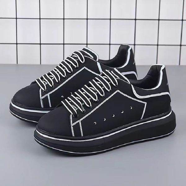 

genuine leather casual shoes platform sneakers luxury brand design women autumn fashion sports ladies vulcanized men, Black