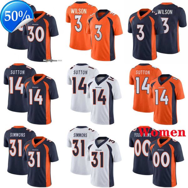 

denver''broncos''men women youth 3 russell wilson 2 patrick surtain ii 14 courtland sutton 7 john elway 31 justin simmon, Black;red