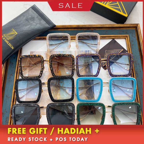 

luxury designer vintage sunglasses uv400 shades fashion runway for women ins same style personality diamond inlaid oversized square, White;black