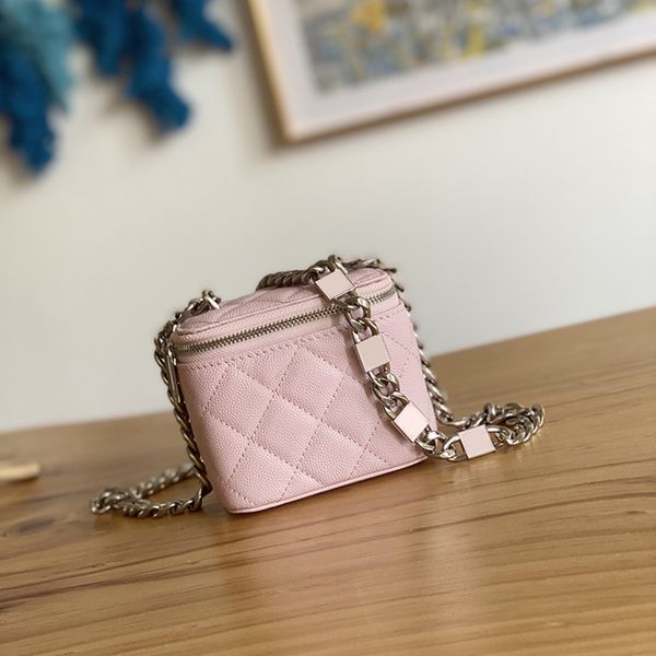 

10a mirror quality 11cm mini lipstic case vanity case women luxury designer cosmetic bags with box c196