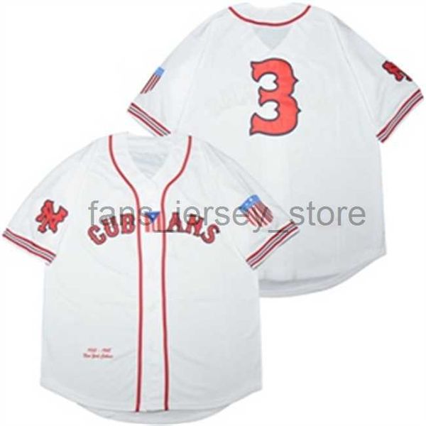 

cubans button-down movie baseball jersey white mens size s-2xl, Blue;black