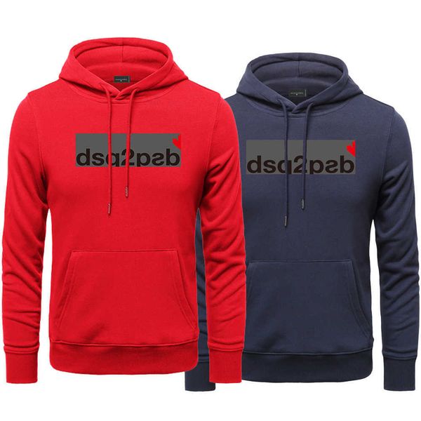 

hoodie men d2 hoody 22fw fashion square designer casual leisure print trendy brand men's sweater loose round neck youth long w0nj, Black