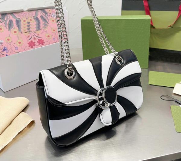

women luxury designer stripes marmon shoulder bag brands totes handbags women's bag leather silver chain fashion messenger bags purse