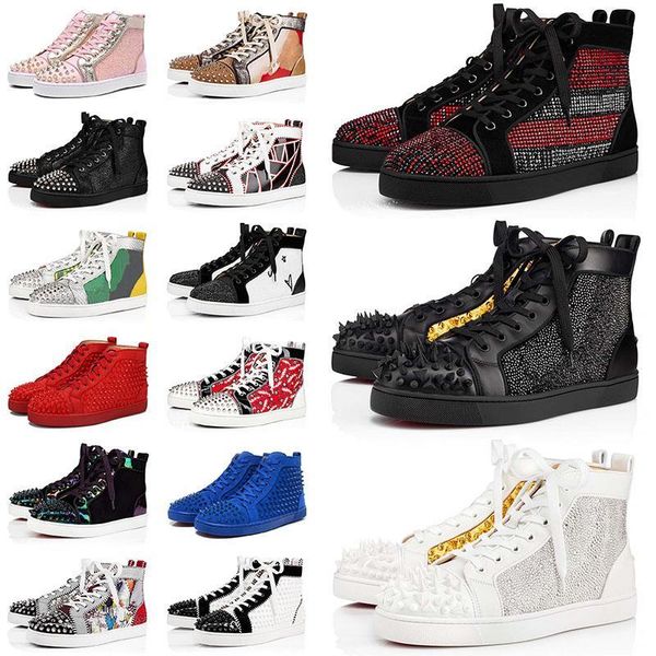 

new christians designer shoes with box 2021 red s shoes platform sneakers men 's women 's big size us 13 luxurys designers spikes, Black