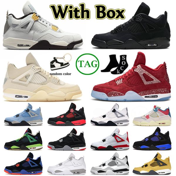 

casual shoes with origianal box 4 4s jumpmans basketball mens womens pn dust cactus jack white cement military black toro thunder cavs sneak