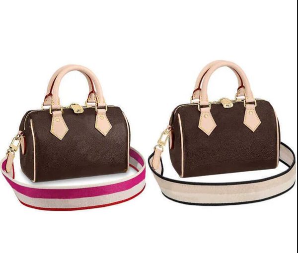 

shoulder bags m45948 m45957 speedy bandouliere 20 mini travel bag women's coated canvas weave boston satchel metal padlock designer sho