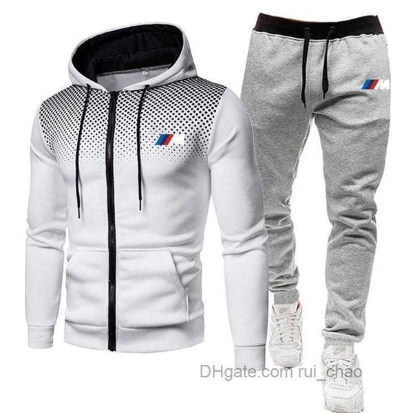 

men's tracksuits 2021 fashion autumn winter trousers hoodie pullover two-piece jogging suit -3xl cotton track field sports ruichao, Gray