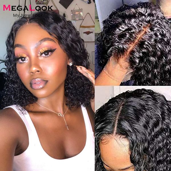 

transparent pre plucked hd lace wigs remy brazilian water wave human hair wig, Black;brown
