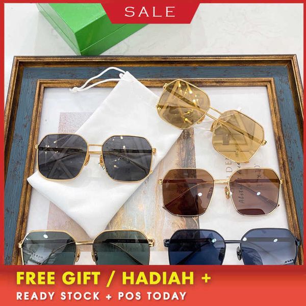 

luxury designer vintage sunglasses uv400 b family fashionable personality ins net red same style women metal big square bv1108, White;black