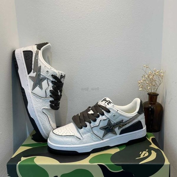 

with box dress shoes designer shoe bapestas baped designer sk8 sta platform sneakers bapesta patent leather green black white plate-forme fo