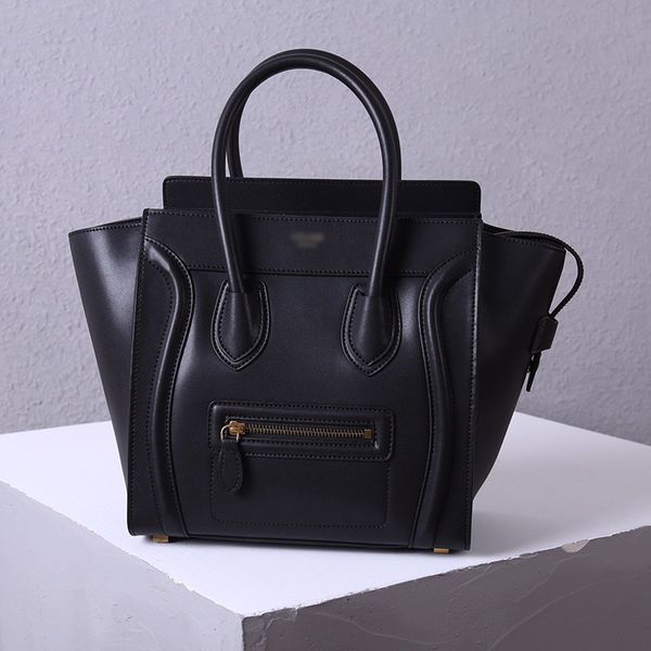 

luxury tote bag classic handbag real leather smile face trapeze cross body bag two size for your option