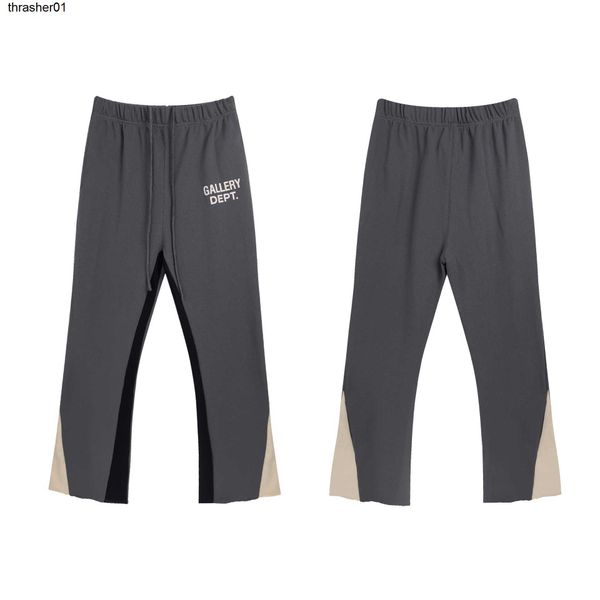 

men's pants designer flare casual cotton terry men women fashion brand loose sport pants, Black