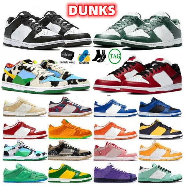 

2023 dunks lows panda running shoes triple pink blue raspberry shades of green grey fog mens trainers outdoor sneakers
