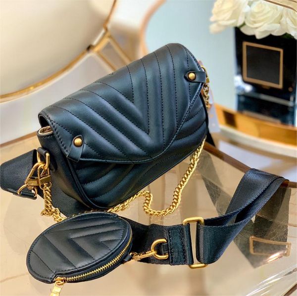 

luxury designer women fashion handbags thread genuine leather ruched cover flap interior slot pocket shoulder bags