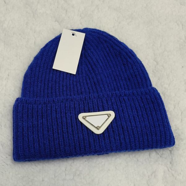 

luxury beanie womens mens designer beanie skull cap winter hat letters inverted triangle casual outdoor bonnet 18colors knit hats warm multi, Blue;gray