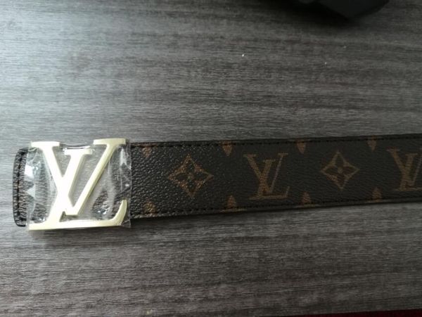 

big buckle lv genuine leather belt with box designer men women mens fashion belts width 38mm, Black;brown
