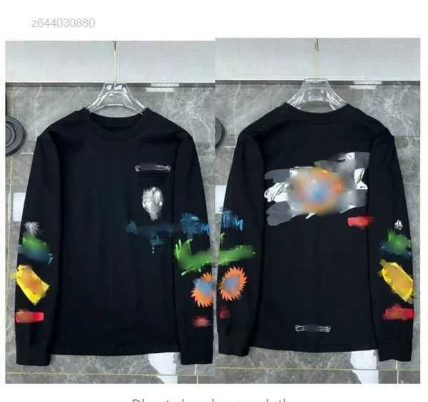 

luxury long sleeve t shirts sweatshirts chromes fashion ch horseshoe sanskrit cross print hearts pullover high 102, Black