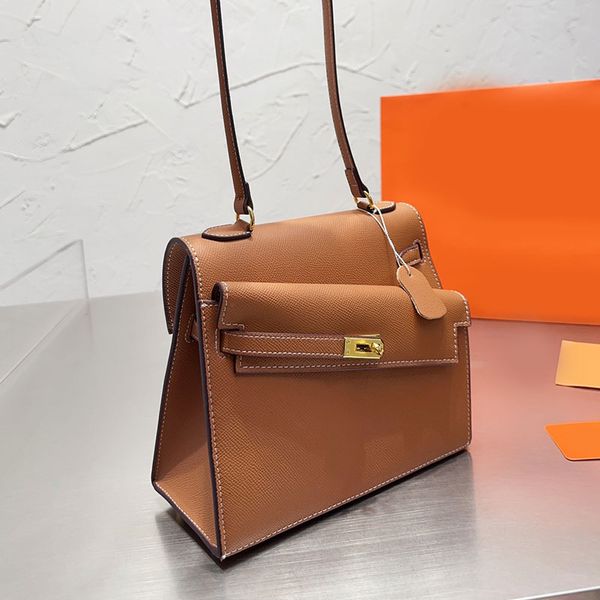

plain crossbody bag women handbags purse genuine leather gold hardware fashion letters two pockets new shoulder bags