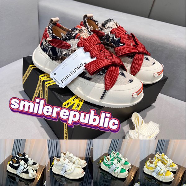 

designer men women casual shoes luxury smilerepublic shoe sr street chunky sole open back womens platform canvas multi-color white mule mens, Black